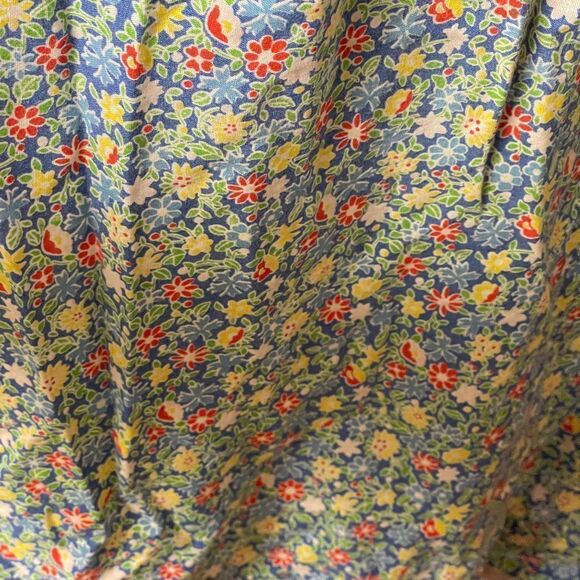 Vintage Private Line Prairie Floral Midi Shirred Dress Large - Picture 4 of 11